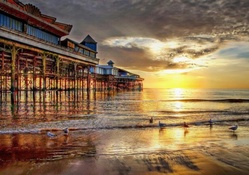 magnificent pier at sunset hdr