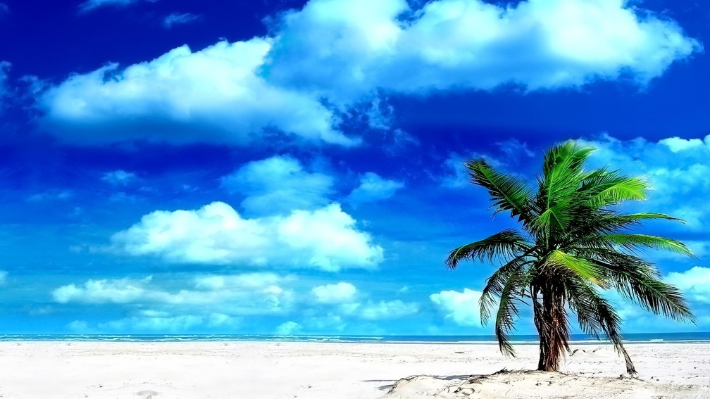 Beautiful Sky and Clouds over Tropical Beach