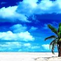 Beautiful Sky and Clouds over Tropical Beach