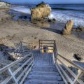 stairway to a secluded beach hdr