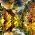 amazing autumn reflection hdr