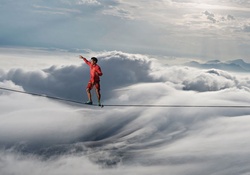 walking on clouds