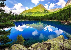 wonderful reflection lake landscape
