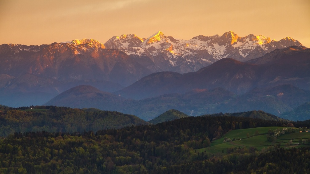 panorama of kamnik savinja alps in slovenia