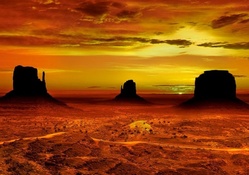 concentrated sunrise in monument valley