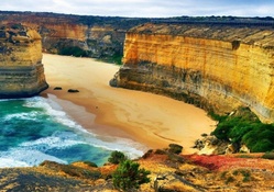 marvelous rock formation on a beach in australia
