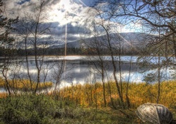 wonderful autumn lake landscape hdr