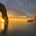 durdle door rock formation in england at sunset