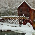 lovely grist mill in winter