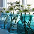 White flowers in a jar