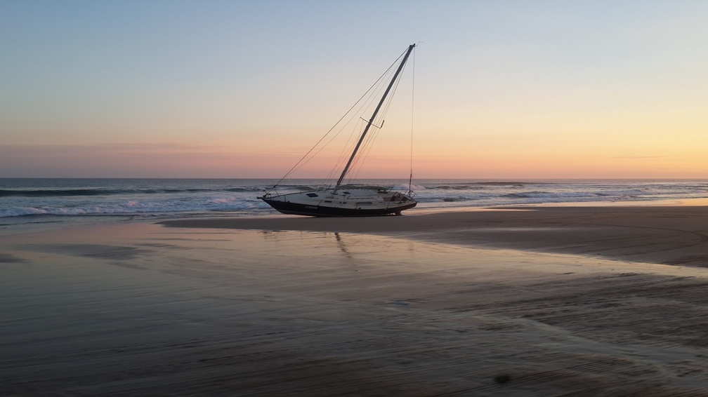Lonely Sailboat on a Uruguay Beach