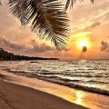 sunset on a wonderful tropical beach hdr