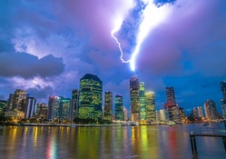 lightning over skyscrapers