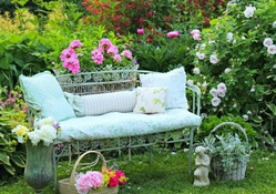 rose garden bench