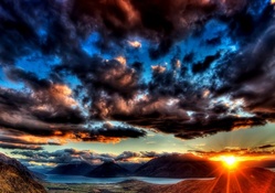 spectacular sunset hdr