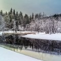 marvelous winter riverscape hdr