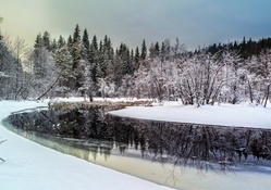 marvelous winter riverscape hdr