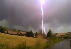 lightning striking