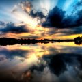 wonderful lake reflections at sunset