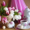 tea time with tulips