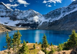 beautiful blue mountain lake