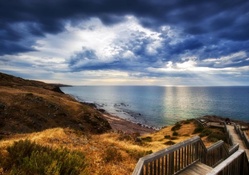 steps down to a coastal overlook hde