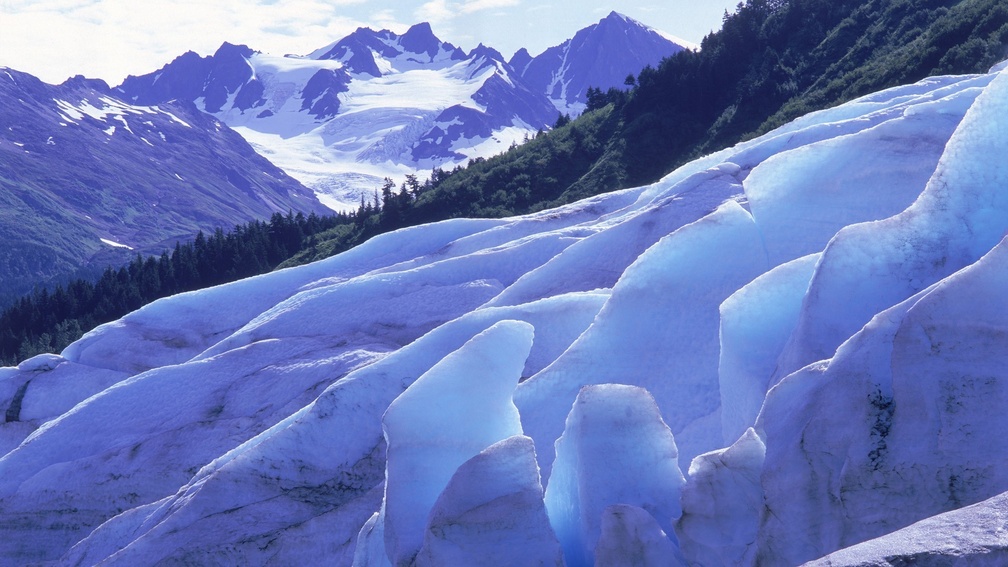 alaskan glacier in summer