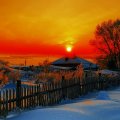 Rural Sunset in Late Winter