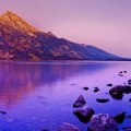 Lake reflecting purple