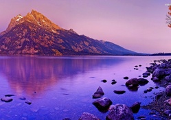 Lake reflecting purple