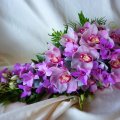 bouquet of purple orchids