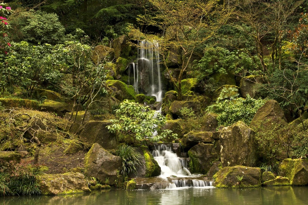 Japanese Garden Waterfall, Portland, Oregon