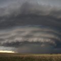 supercell clouds over fields