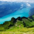 fantasic view of lake brienz in the swiss alps