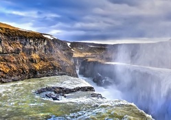 wondrous gullfuss waterfall in iceland hdr