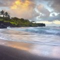 waves crashing on an hawaiian beach