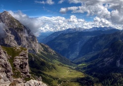magnificent alpine valley in summer hdr