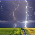 lightning in the country fields
