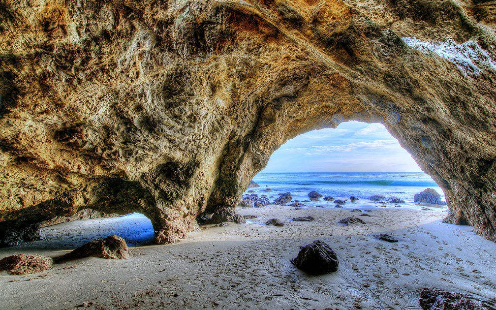 Malibu Beach Cave ~ HDR