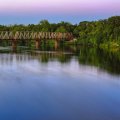 bridge over a calm river 