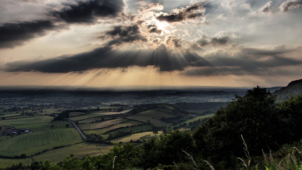 sunbeams over the valley