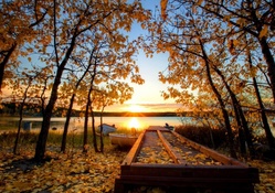 autumn sunset on a peaceful lake