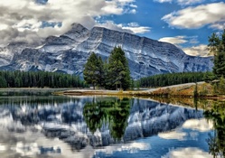 gorgeous vermillion lakes in banff np canada hdr