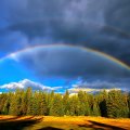 Double Rainbow Near Jasper National Park