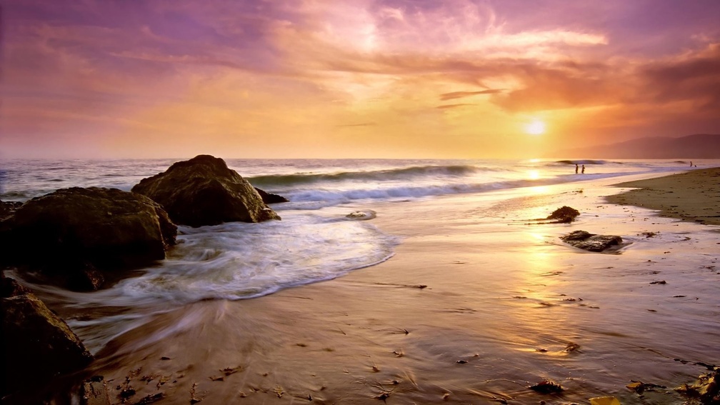 California Beach At Sunset
