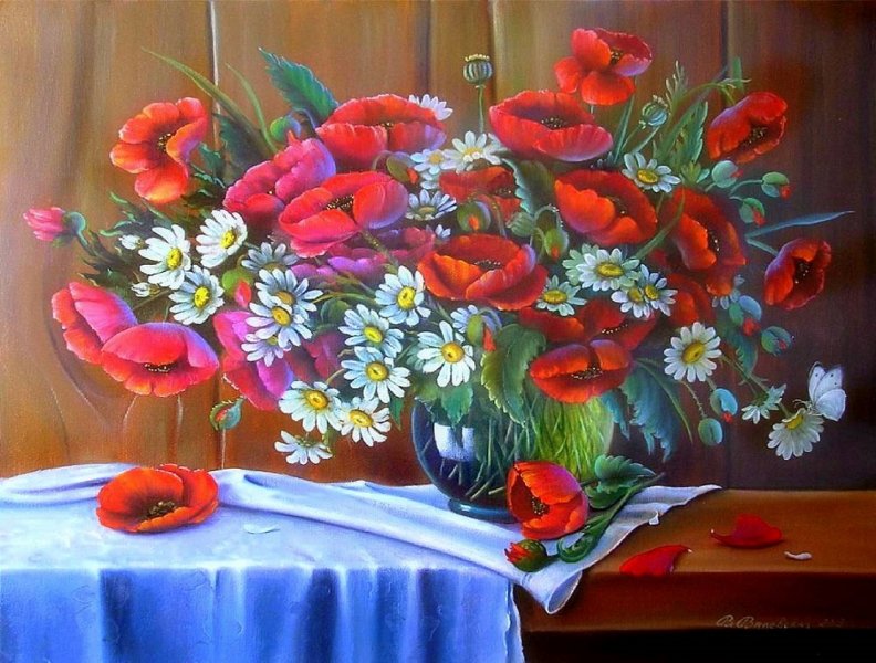 'Daisies and Poppies'