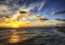 * Beautiful sunset over the ocean *