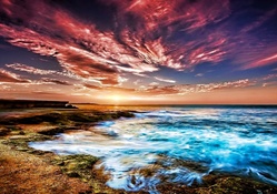 wondrous colorful  seashore scape hdr