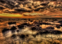 wonaderful sunset on maui hawaii seashore hdr