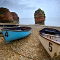 Boats on Jurassic Coast, Southern England